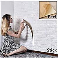 3D Brick Self Adhesive Wall Stickers (White)