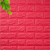 3D Brick Self Adhesive Wall Stickers (Red)