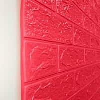 3D Brick Self Adhesive Wall Stickers (Red)