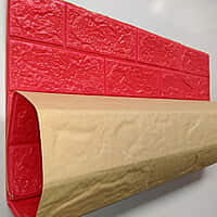 3D Brick Self Adhesive Wall Stickers (Red)